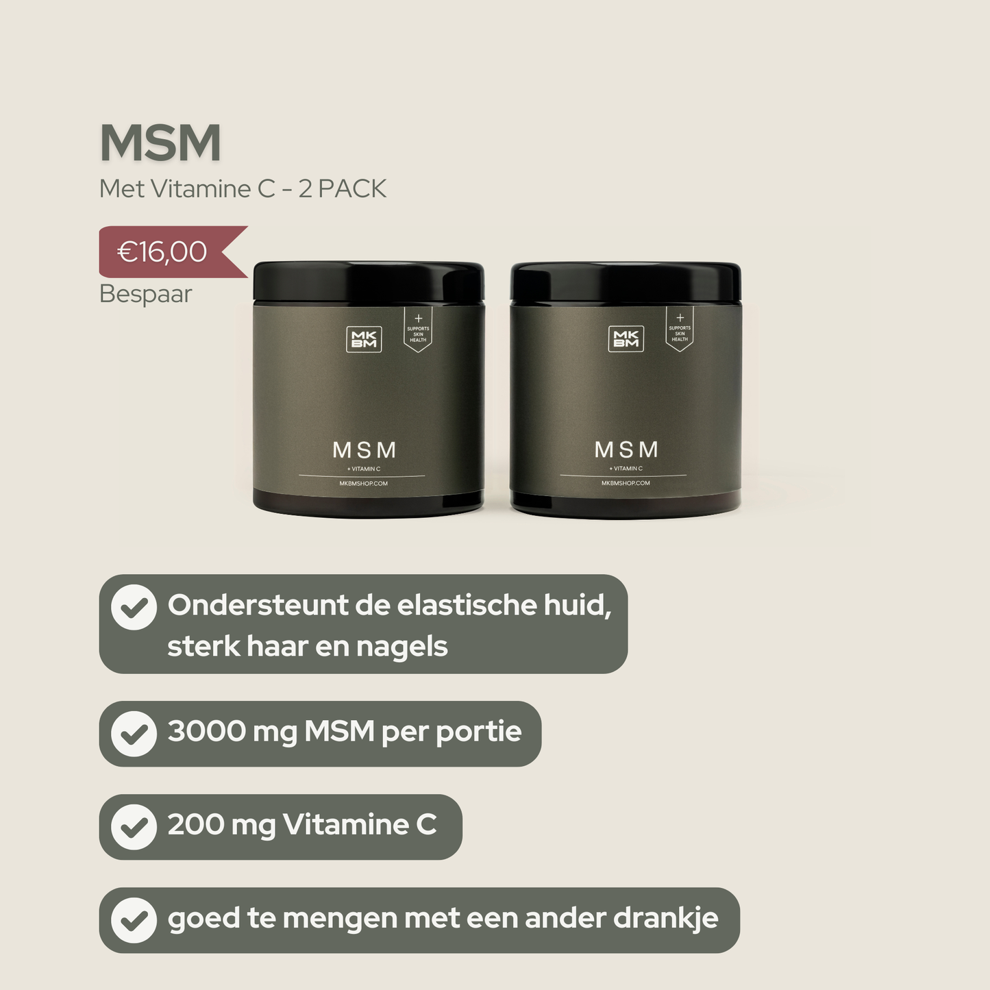 MSM + vitamin C 2-pack - MKBM Webshop