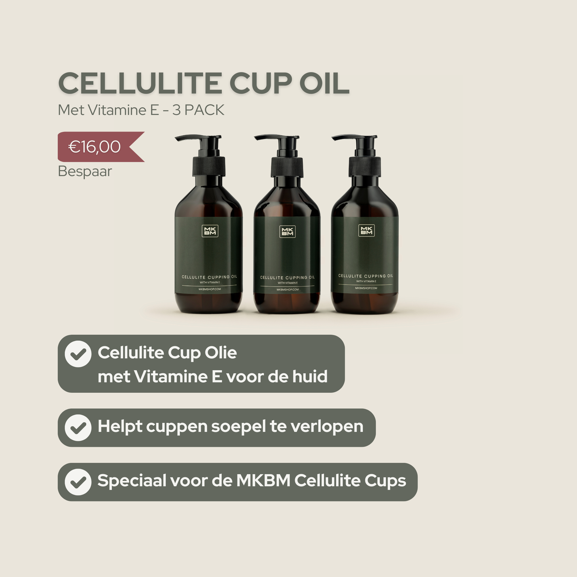 Cellulite Cup Oil 3-Pack - MKBM Webshop