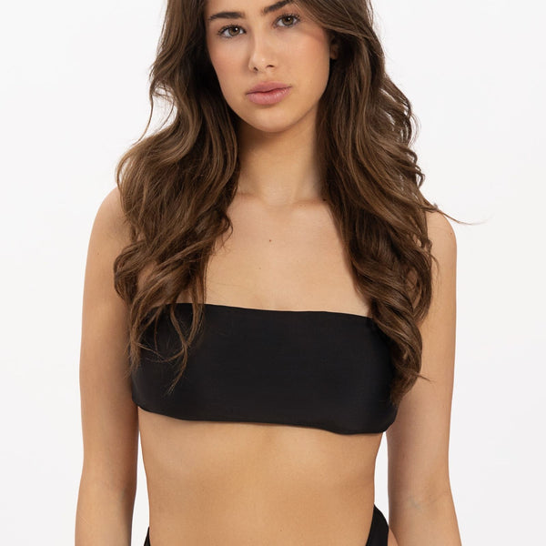 Black bandeau outlet bikini top